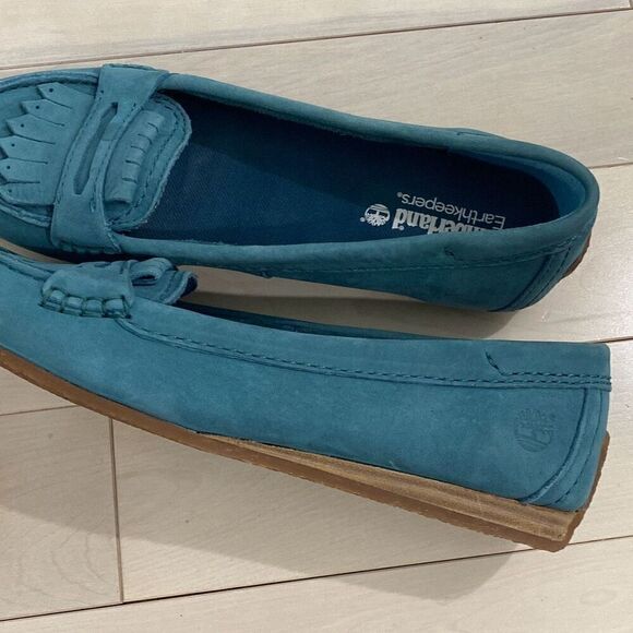 Timberland Earthkeepers Women's Suede Fringe Slip-On Moccasin Flats Size 9.5 - Picture 3 of 7